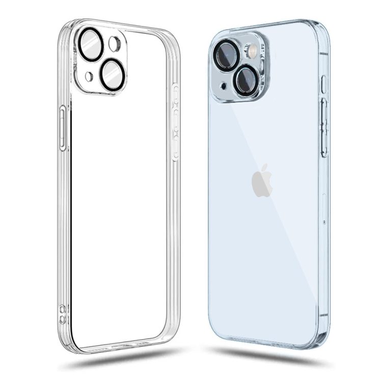etui do iphone 15 plus slim protect full cover z osłoną kamery i obiektywów 9h, przeźroczyste