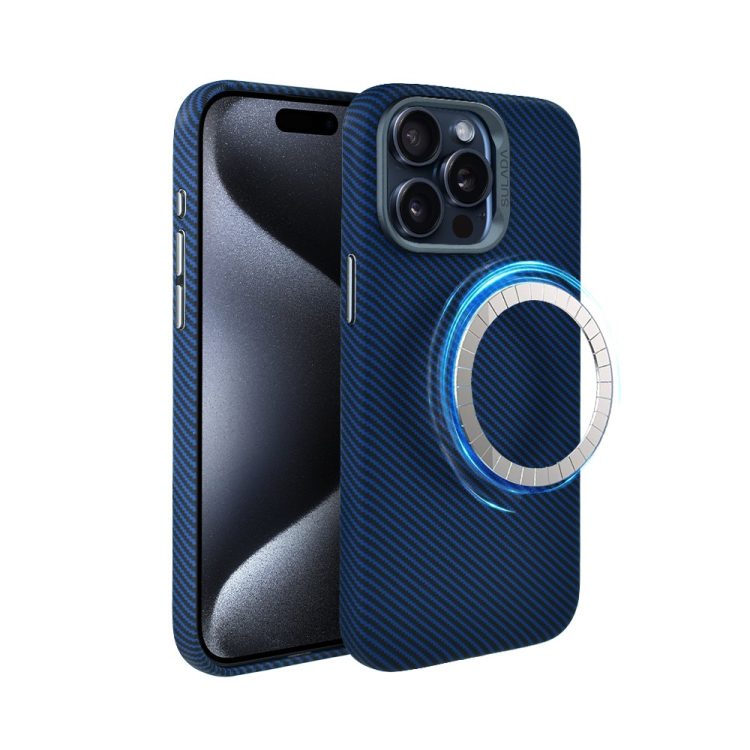 etui do iphone 15 pro max, magsafe carbon skin, cienkie, karbonowe, sulada original, granatowe