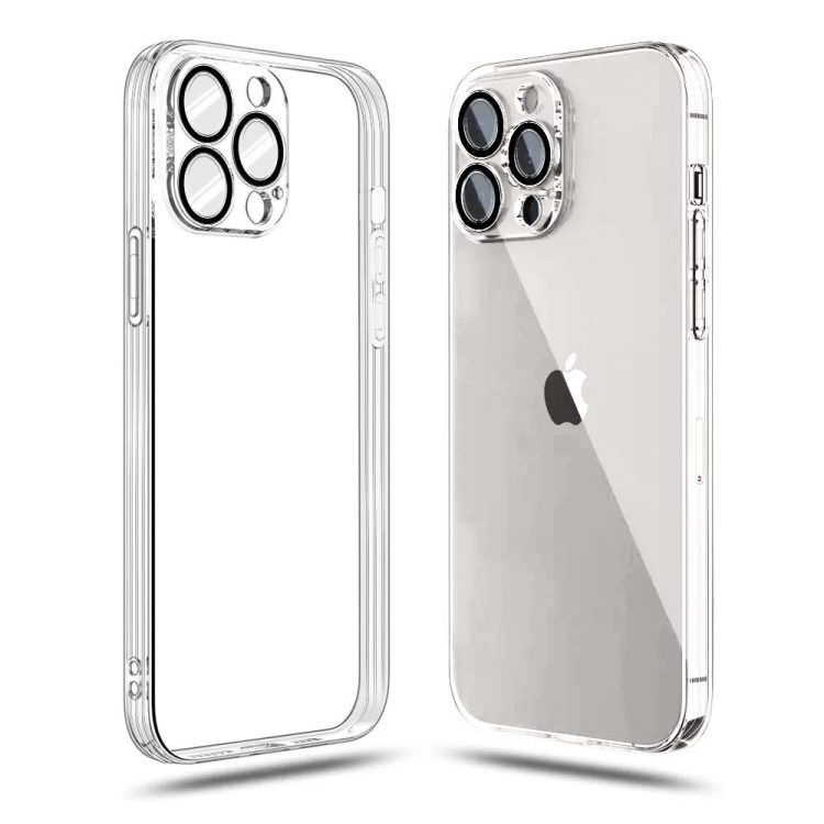 etui do iphone 15 pro max slim protect full cover z osłoną kamery i obiektywów 9h, przeźroczyste