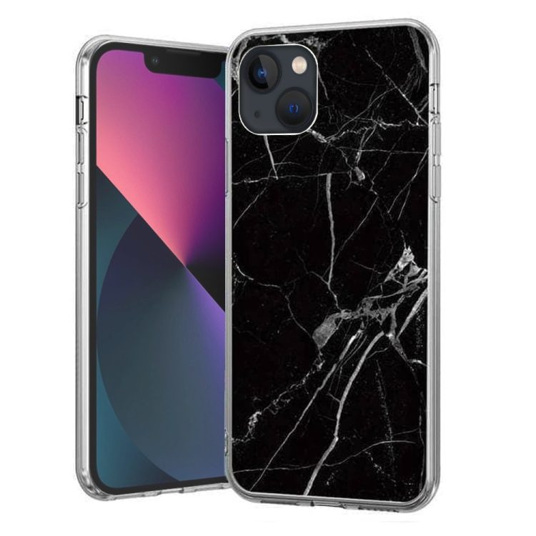 etui na iphone 13 mini marmurkowe białe