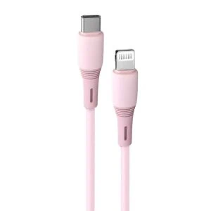 kabel usb typ c lightning, pd60w, szybkie ładowanie, 1 metr, różowy