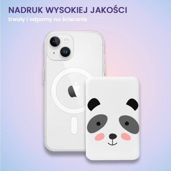 power bank magsafe 5000mah ładowanie bezprzewodowe iphone 15/14/13/12, wzór miś, biały (kopia)