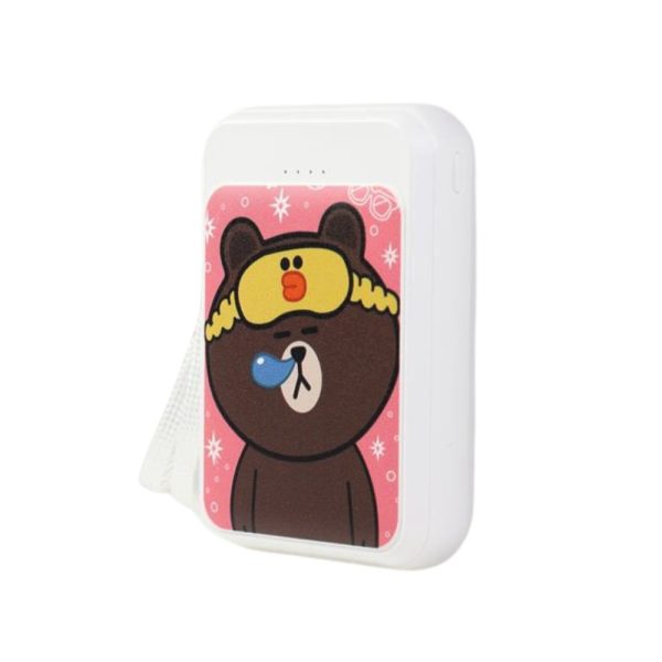 power bank akumulator 8000 mah, (2x usb, micro usb, usb typ c), płaczący miś, biały