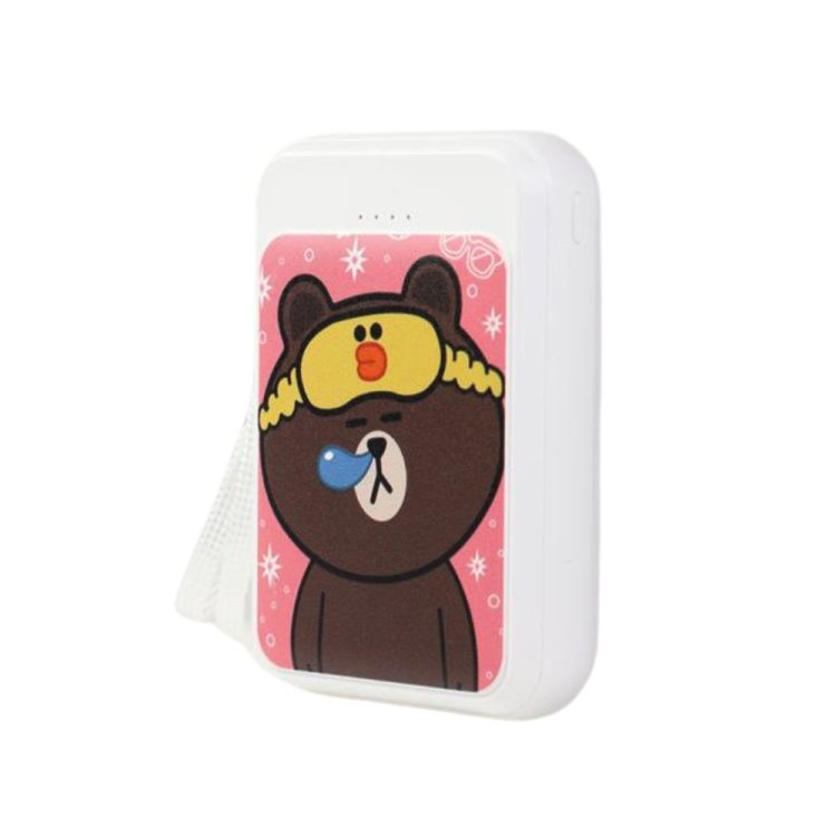 power bank akumulator 8000 mah, (2x usb, micro usb, usb typ c), płaczący miś, biały