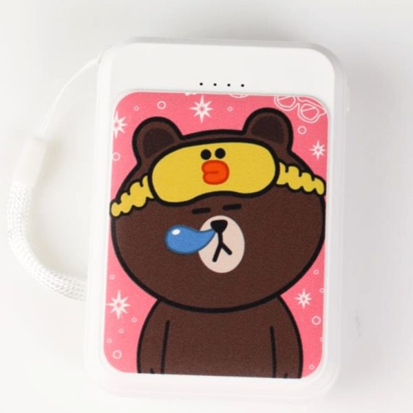 power bank akumulator 8000 mah, (2x usb, micro usb, usb typ c), płaczący miś, biały