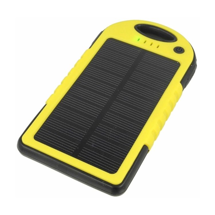 Power bank solarny z latarką 5000 mAh, (2x USB), żółty (3) power bank solarny z latarką 5000 mah, (2x usb), niebieski (kopia)