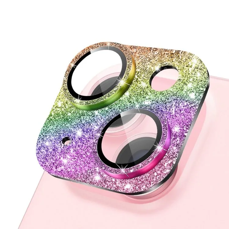 iphone 15 plus metalowa osłona na cały aparat, wbudowane szkła 9h, błyszczący kameleon