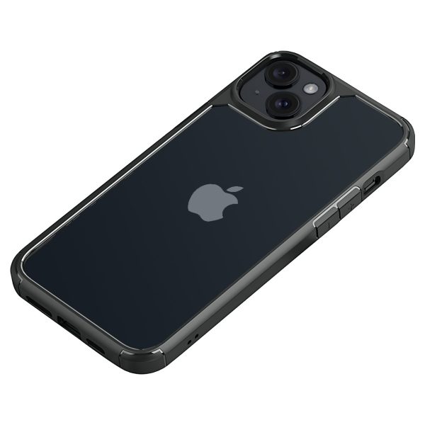 etui do iphone 13, przeźroczyste, matowe boki, twardy tył, czarne