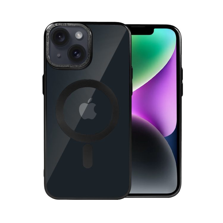 etui do iphone 14 skin shield, cienkie, twardy tył, titanium finish, czarne