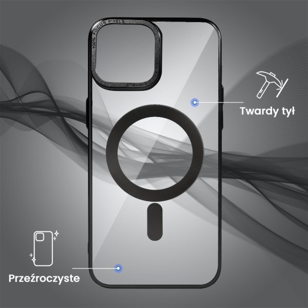 etui do iphone 14 skin shield, cienkie, twardy tył, titanium finish, czarne