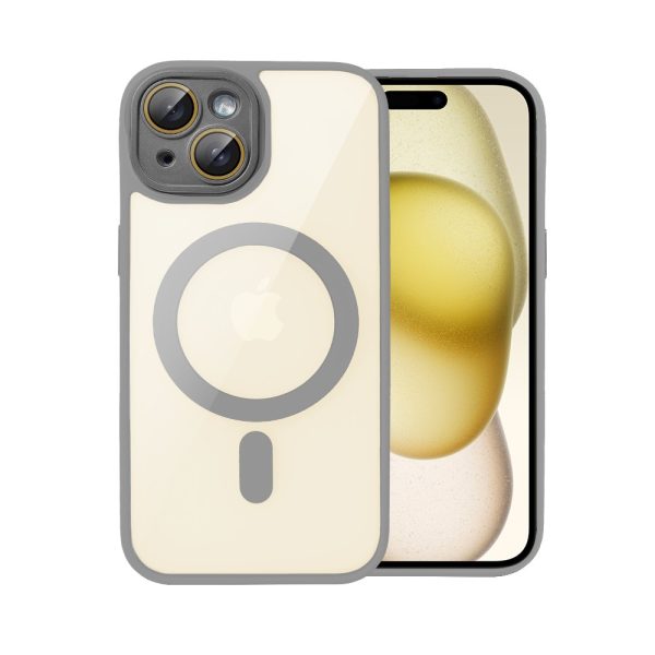 etui do iphone 15 magsafe hybrid color cienkie z kolorową ramką i ochroną aparatu, tytanowe