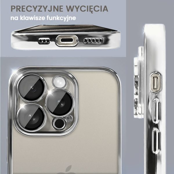 etui do iphone 15 pro max slim protect full cover z osłoną kamery i obiektywów 9h, tytanowe