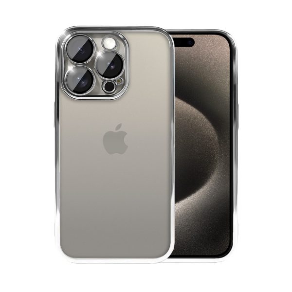 etui do iphone 15 pro max slim protect full cover z osłoną kamery i obiektywów 9h, tytanowe
