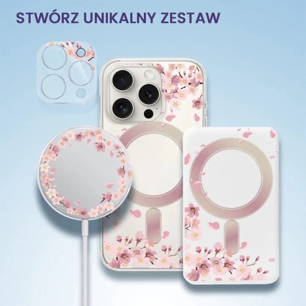 etui do iphone 15 pro max flower magsafe z nadrukiem kwiat wiśni