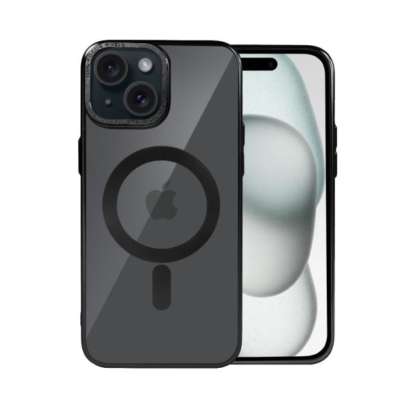 etui do iphone 15 skin shield, cienkie, twardy tył, titanium finish, czarne