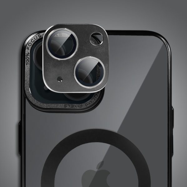 etui do iphone 15 skin shield, cienkie, twardy tył, titanium finish, czarne