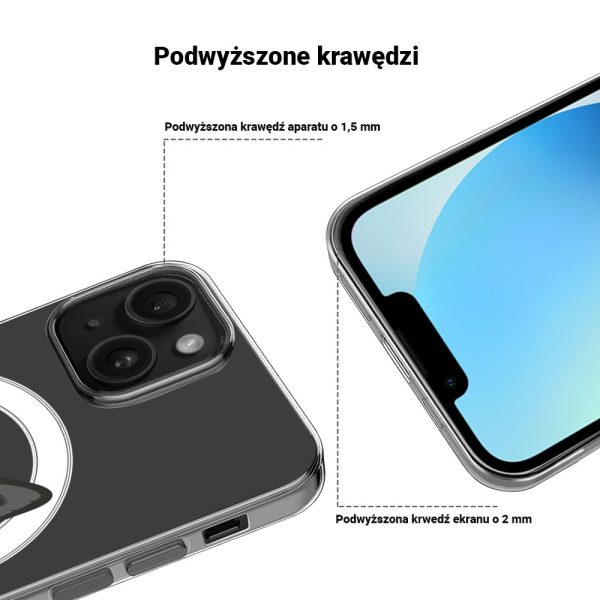 etui do iphone 13, twardy tył, kot bombajski, przeźroczyste