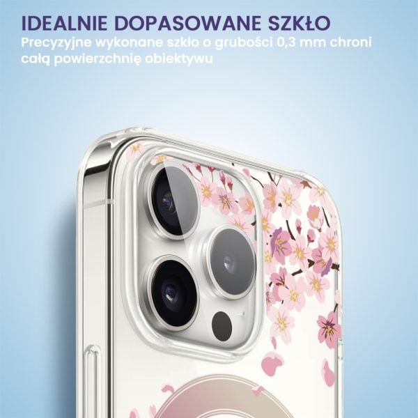 iphone 15 pro pełne szkło hartowane na cały aparat, kamerę, niebieskie kwiaty (kopia)