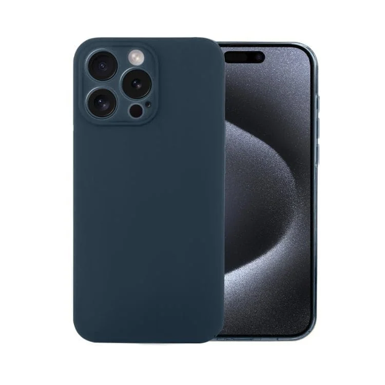 etui do iphone 15 pro silikonowe z mikrofibrą soft touch z osłoną na aparat, czarne