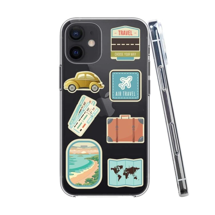 etui do iphone 13 pro, przeźroczyste, naklejki z podróży (kopia)