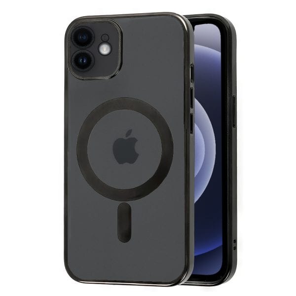 etui do iphone 12 slim black z osłoną kamery, czarne grafitowe