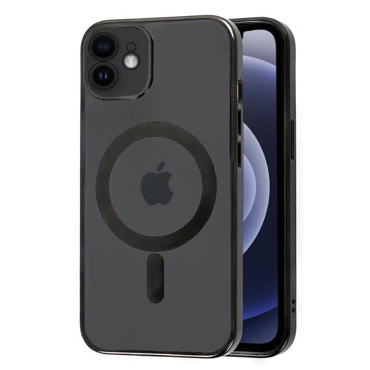 etui do iphone 12 slim black z osłoną kamery, czarne grafitowe