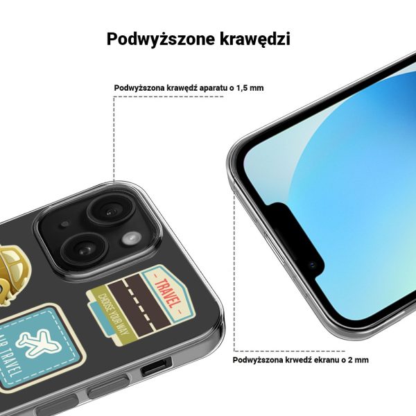 etui do iphone 13, przeźroczyste, naklejki z podróży