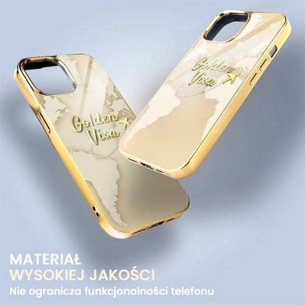 etui do iphone 14, golden glass, szklany tył, kwiaty ze złotem, złote (kopia)