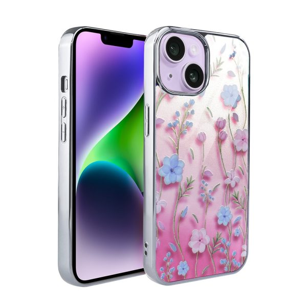 etui do iphone 14, silver glass, szklany tył, chmurki i księżyc, srebrne (kopia)