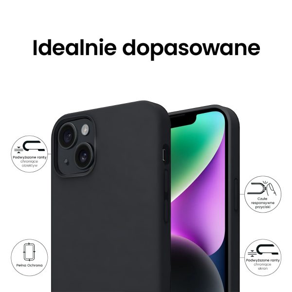 etui do iphone 15 soft lux matowe z mikrofibrą, trójwarstwowa ochrona, czarne (kopia)