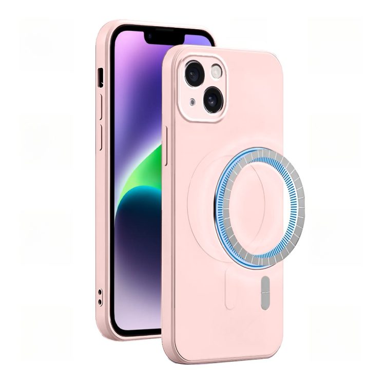 etui do iphone 14 silikonowe z mikrofibrą premium soft touch magsafe, ochrona aparatu, różowe (kopia)