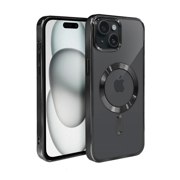 etui do iphone 15 pro magsafe luxury, przeźroczyste, granatowe (kopia)