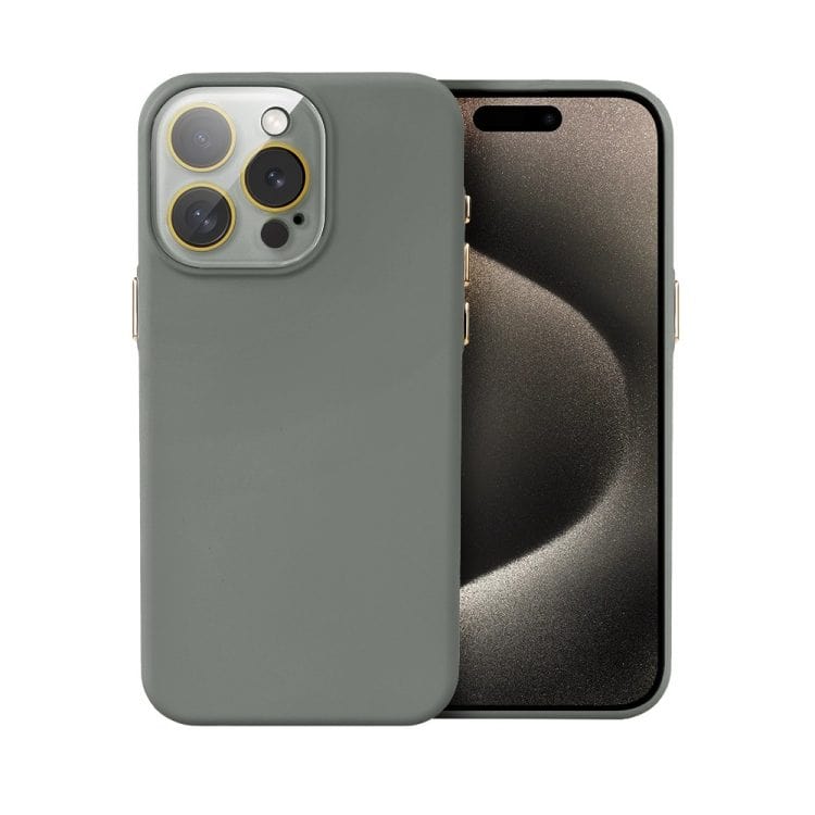 etui do iphone 15 pro max soft silicone protect, z osłoną aparatu, szare