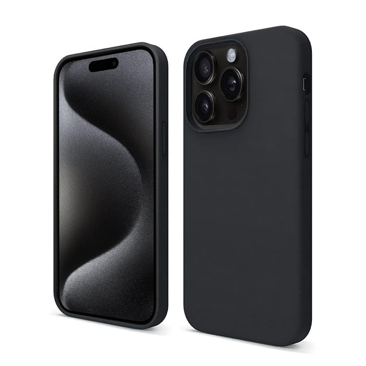 etui do iphone 15 pro soft lux matowe z mikrofibrą, trójwarstwowa ochrona, czarne