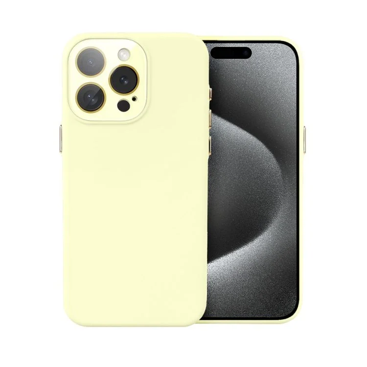 etui do iphone 15 pro soft silicone protect, z osłoną aparatu, szare (kopia)