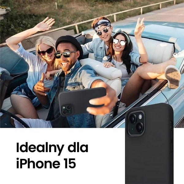 etui do iphone 15 soft lux matowe z mikrofibrą, trójwarstwowa ochrona