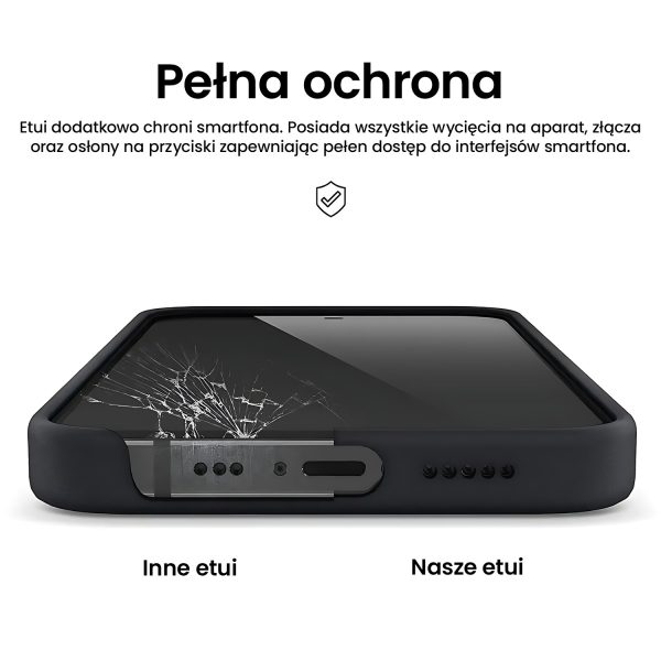etui do iphone 15 soft lux matowe z mikrofibrą, trójwarstwowa ochrona
