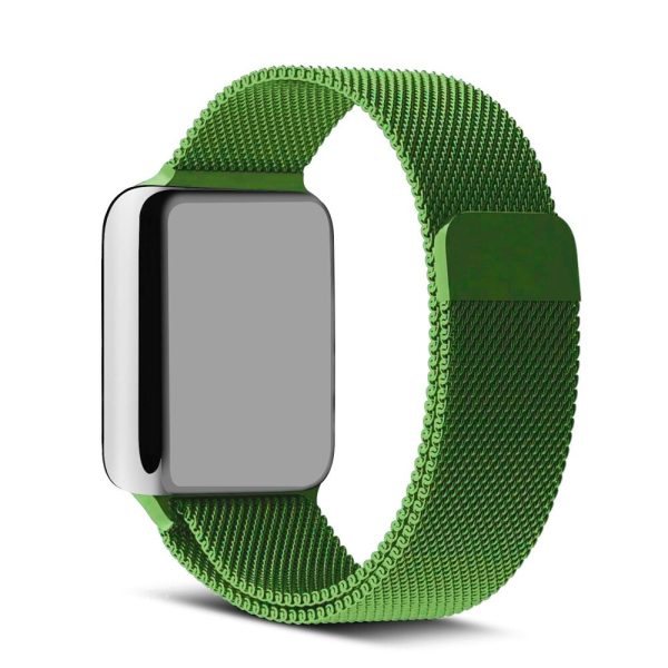 intensywnie zielona bransoleta milanese elegancka do zegarka apple watch series 3 9 / se 38/40/41mm