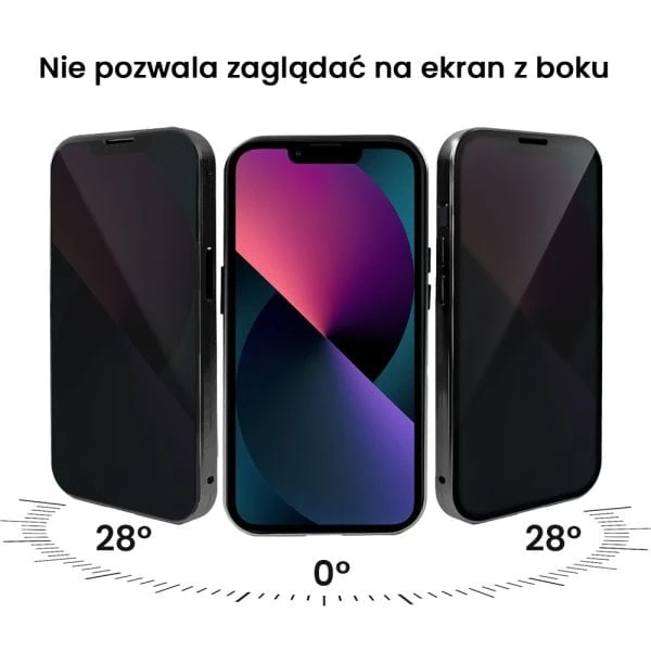 obudowa do iphone 13, pancerna szyba i aluminium 360° przód + tył magnetyczna, z osłoną aparatu i szkłem prywatyzującym
