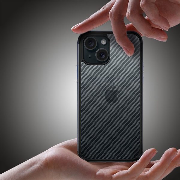 iphone 13 sulada luxury carbon protect bumper, czarne