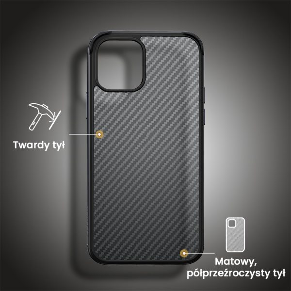 iphone 13 sulada luxury carbon protect bumper, czarne