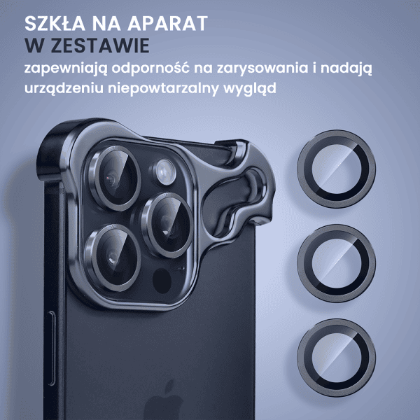 bumper do iphone 15 pro max, bumper set, metalowa osłona rogów oraz aparatu, granatowe