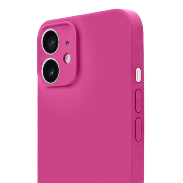 Etui do iPhone 12 silikonowe z mikrofibrą soft touch z osłoną na aparat, malinowe (6)