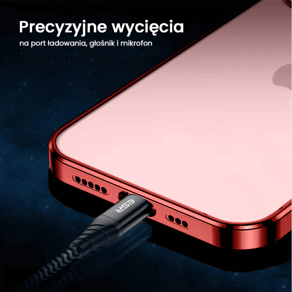 etui do iphone 15 jetech simple metallic gold przeźroczyste z ramką w kolorze czerwonym
