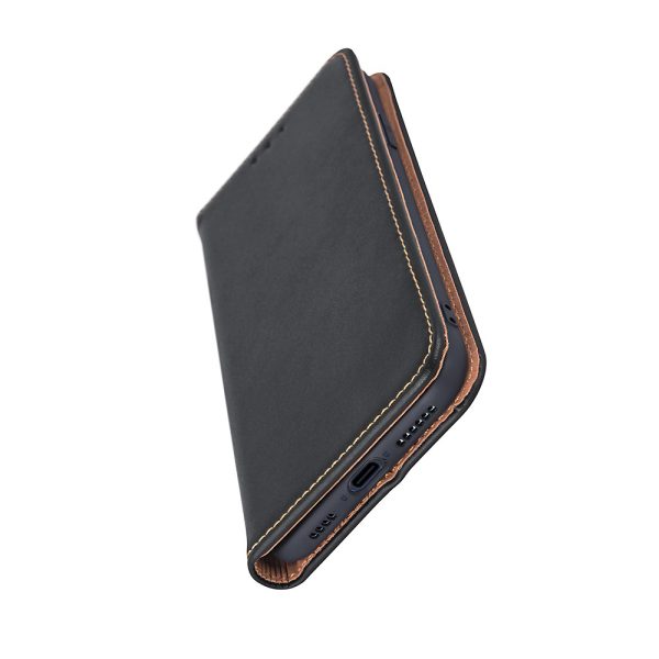 etui do iphone 15 pro max eleganckie skórzane, czarne