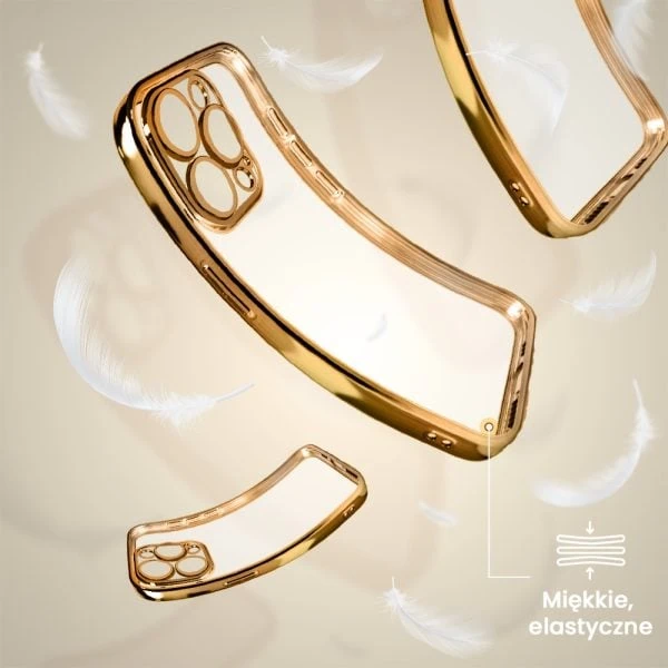 etui do iphone 15 pro slim golden z osłoną kamery, czerwone złoto