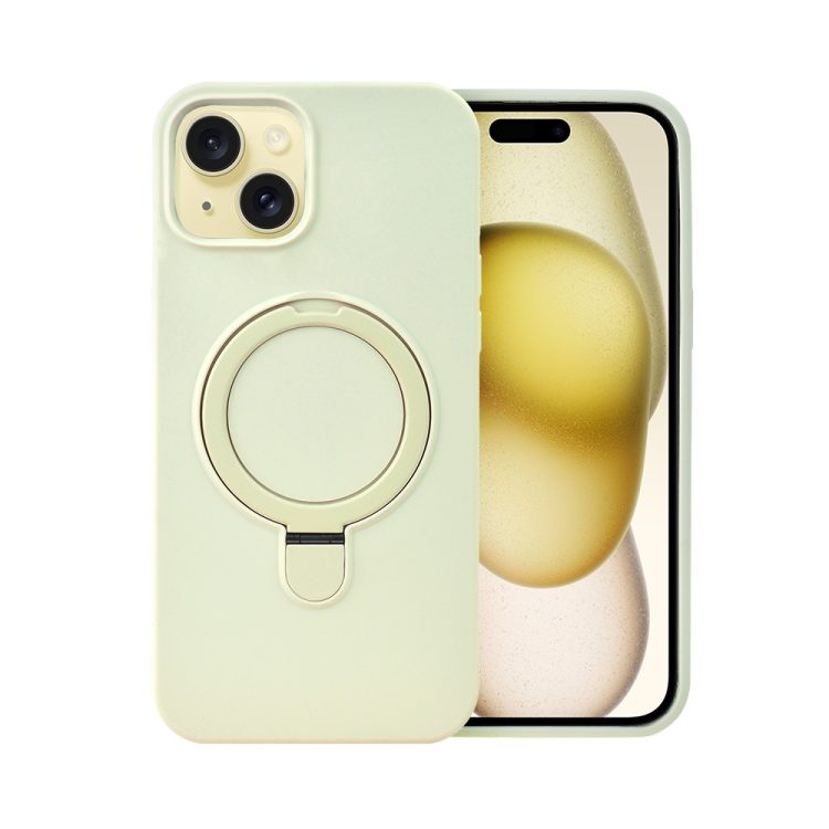 etui do iphone 15 soft silicone magsafe stand z podstawką, antyczna biel