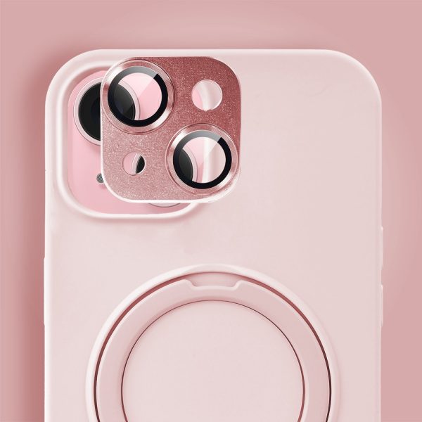 etui do iphone 15 soft silicone magsafe stand z podstawką, blady róż