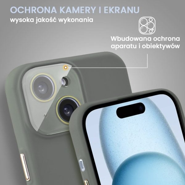 etui do iphone 15 soft silicone protect, z osłoną aparatu, różowe (kopia)