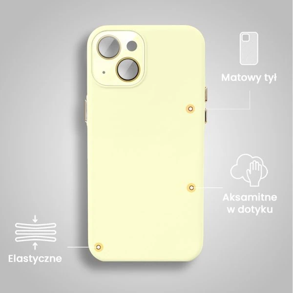 etui do iphone 15 soft silicone protect, z osłoną aparatu, szare (kopia)